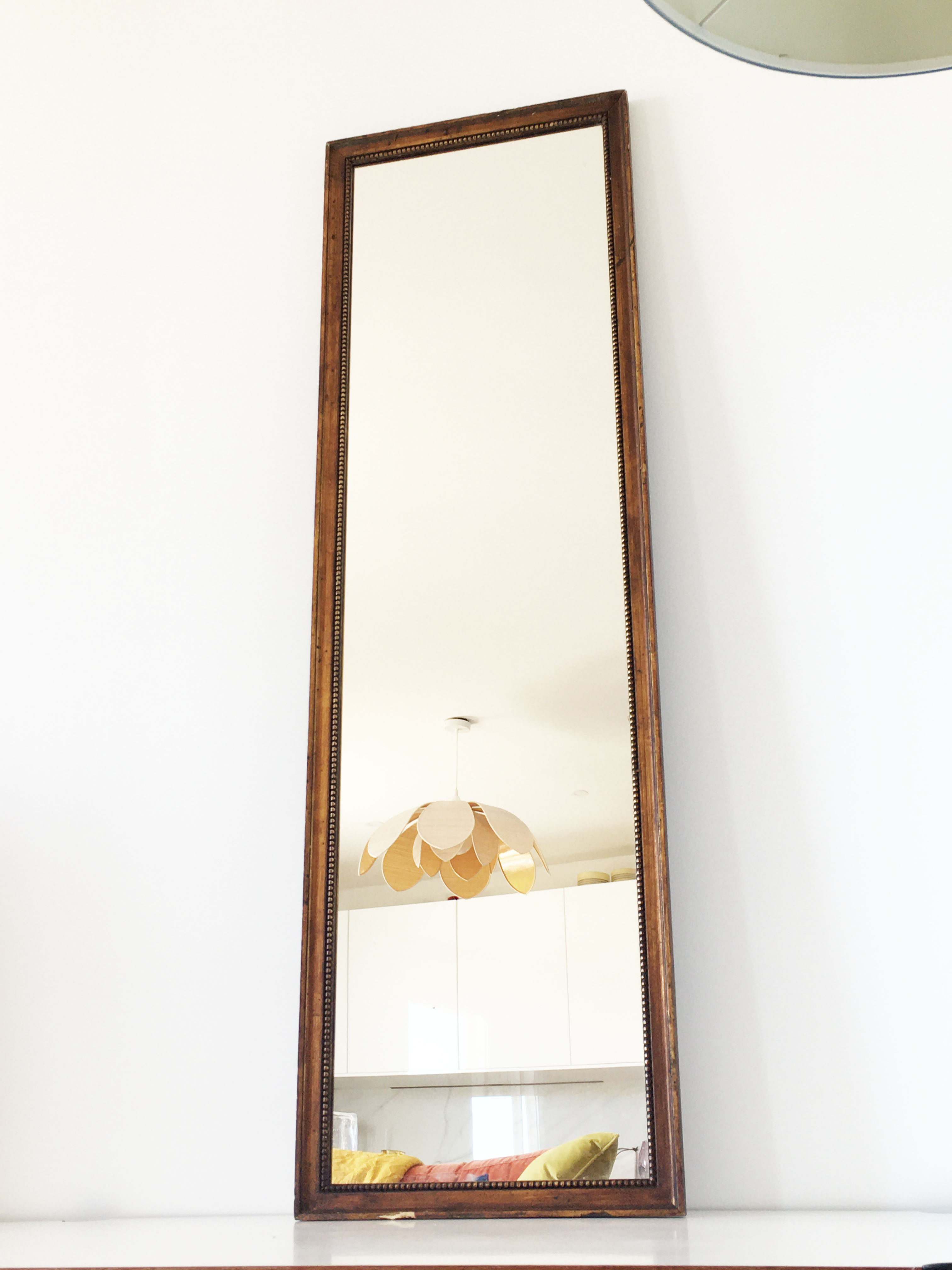 Gilded mirror in old wood - 116x35cm