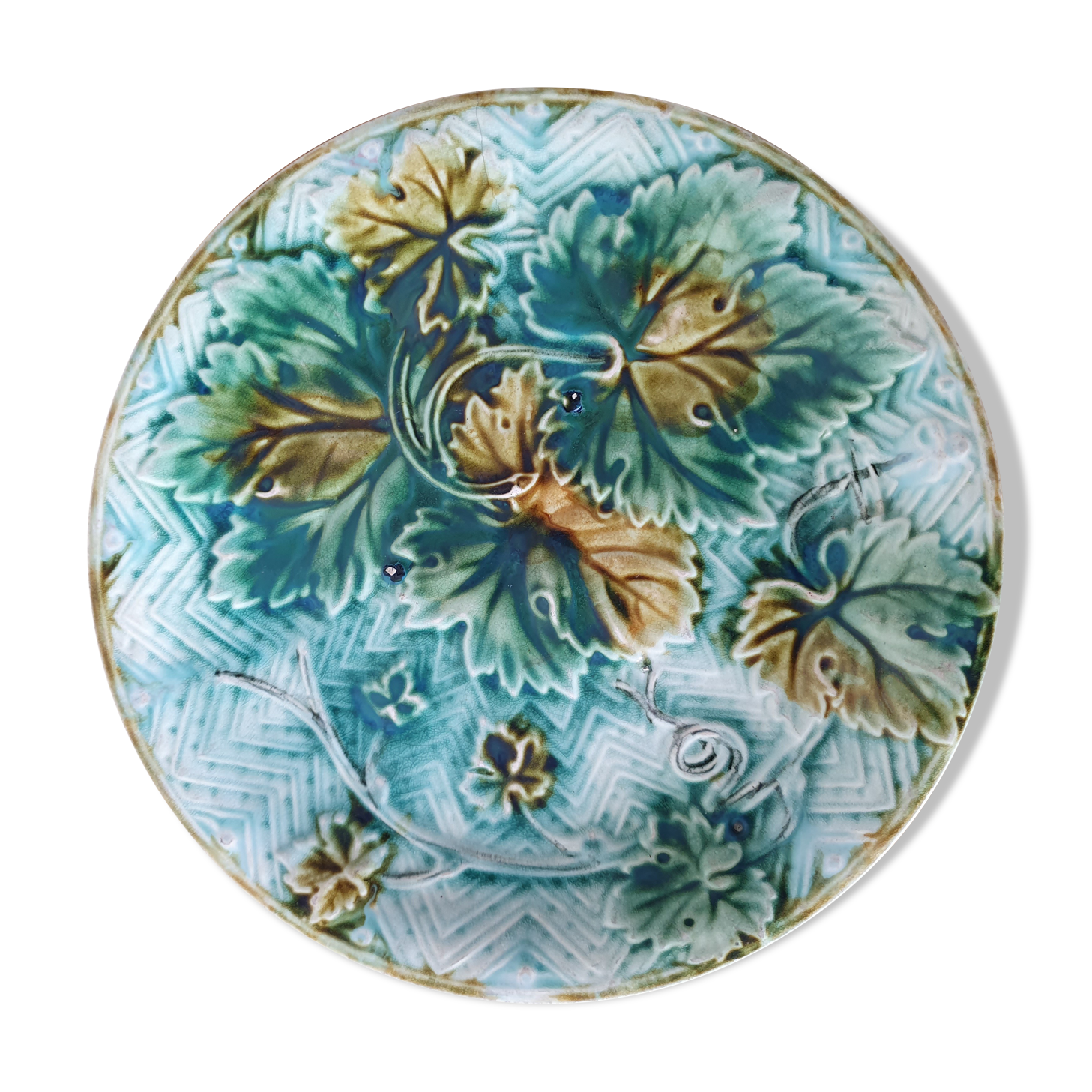 Dessert plate sheet barbotine 1900