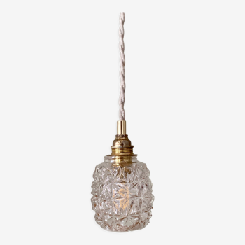Baladeuse tulipe vintage en verre moulé