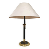 Hollywood Regency table lamp in brass and wild silk, 1970s