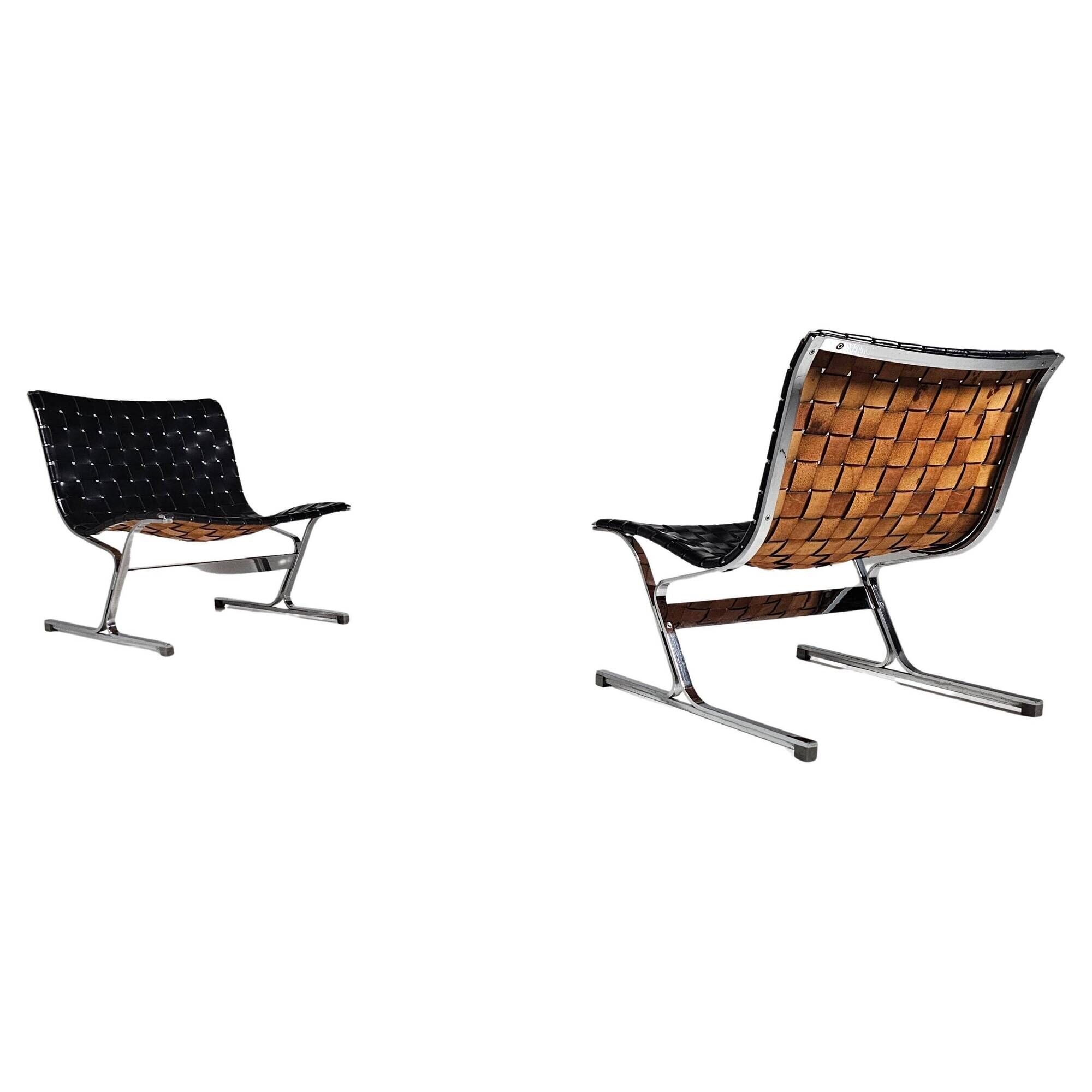 Lounge chairs 'Luar by Ross Littell for ICF of Padova, Italy, 1965