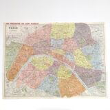 Vintage map Paris and its suburbs 1970