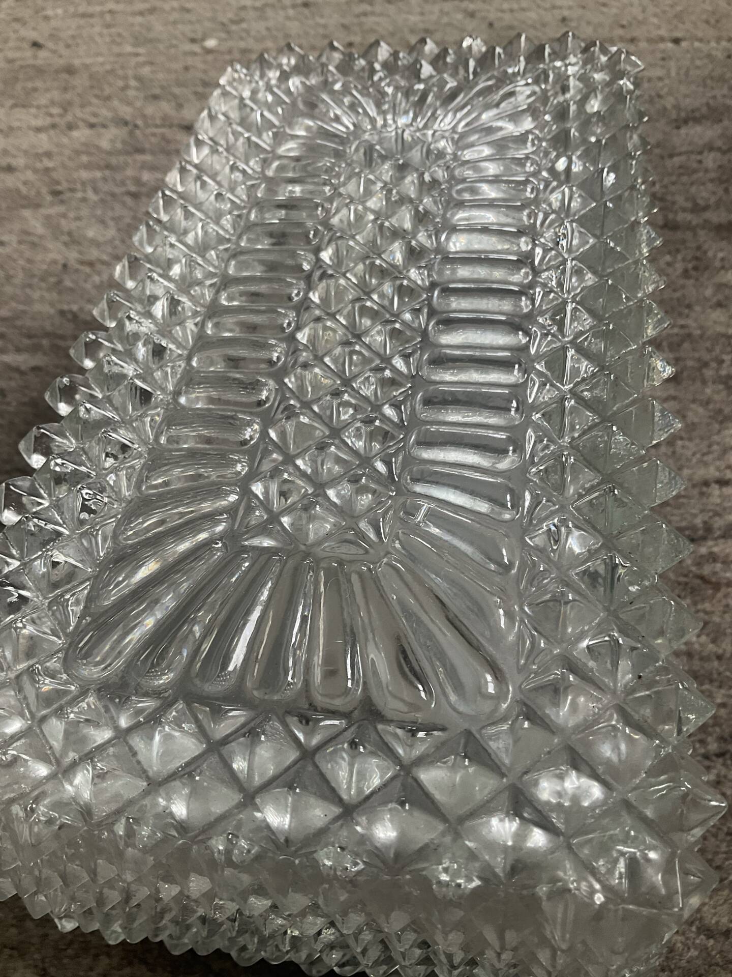 Vintage glass wall light from the 1970s.