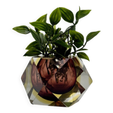 Vase géométrique en verre Sommerso de Murano, Italie, années 1970