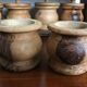Spice shelf and olive wood pots