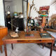 Old farmhouse table with turned legs