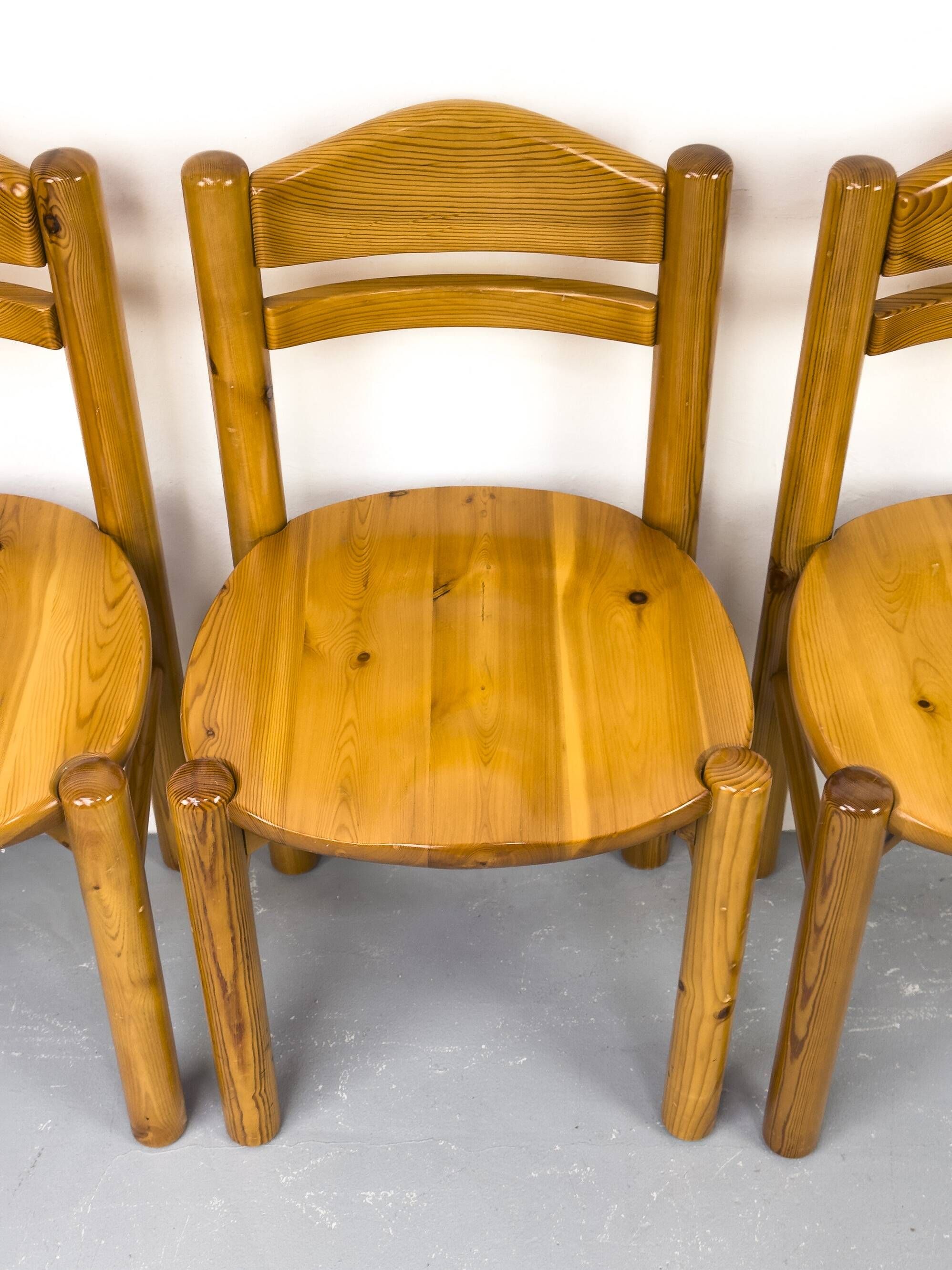 Pine dining chairs in the style of Rainer Daumiller, 1970s, set of 6.