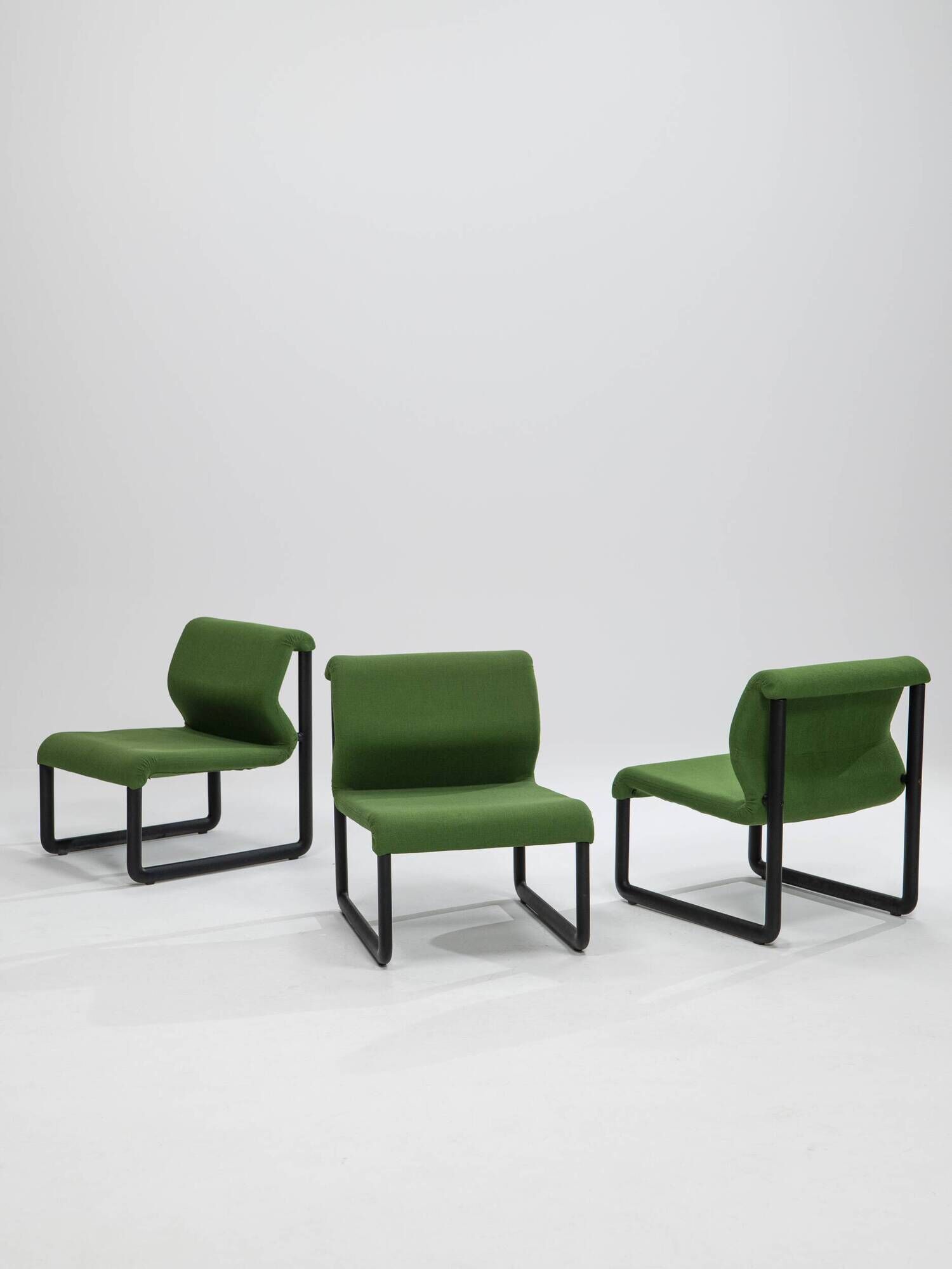 Set of 3 Italian Lounge Chairs by Tecno, Italy, 1980s