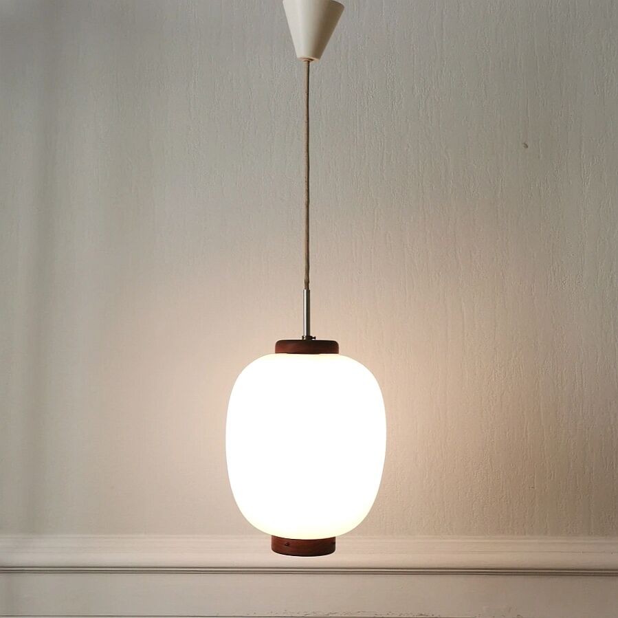Pendant lamp "Kina" by Bent Karlby, Lyfa, 1950
