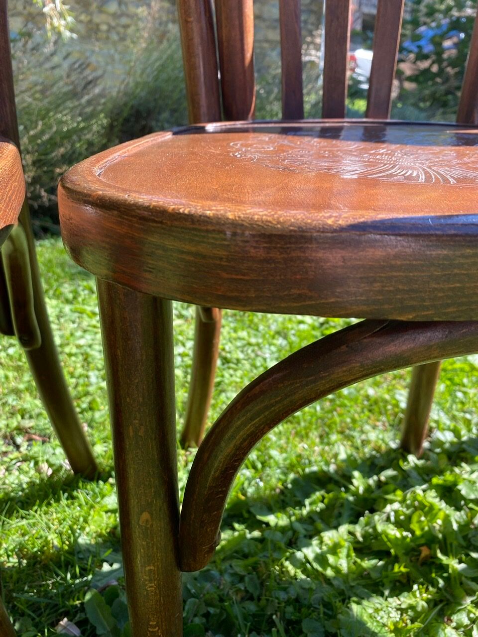 6 Fischel bistro chairs with labels, circa 1930