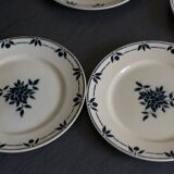 Assiettes anciennes Badonviller fleurs bleues