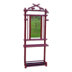 Old vintage red lacquered bamboo Asian coat rack