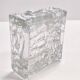 Cendrier carré vintage en verre épais moulé transparent - Bol à bibelots, Italie