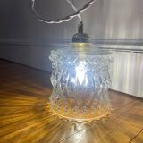Suspension avec globe vintage en verre