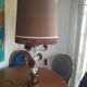 Large lamp from the 70s-80s with a silk shade.