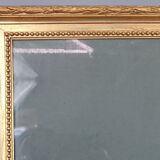 Old frame with keys, gilded stucco wood, pearl frieze 46x38 cm, foliage 40.3x32.1 cm + SB glass