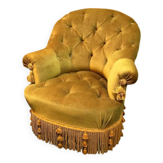 Toad armchair in tufted velvet