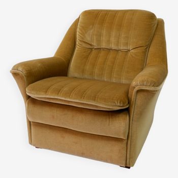 Fauteuil vintage jaune/or années 1970