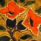 Vintage Vallauris dish from the 70s – Ø 29.5 cm – orange floral decoration