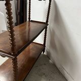 Napoleon III console table with three shelves in mahogany and veneer, 19th century
