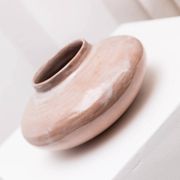 Gudrun Schenk Studio Ceramic Vase in beige-pink glaze - German Mid-Century Flower Vase, 1950s