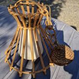70s wicker chandelier pendant light