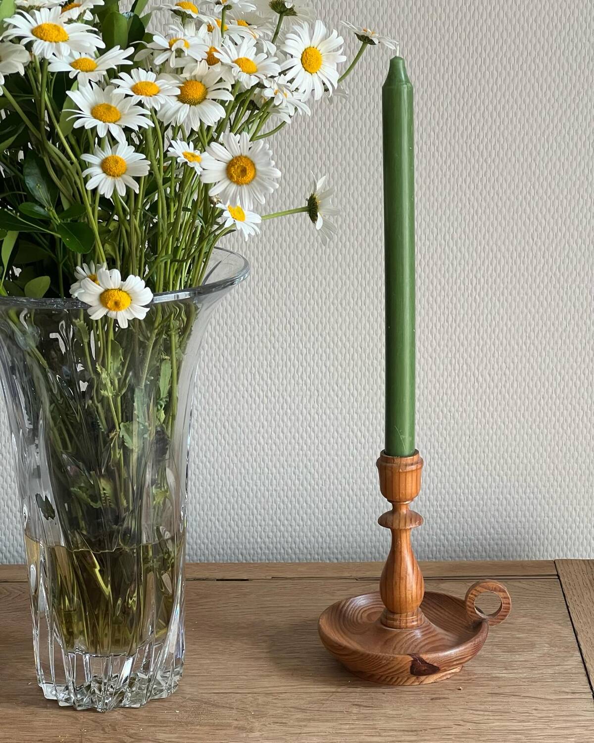 Scandinavian pine candle holder, 1970