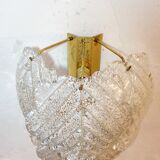 Wall sconce "Mazzega" with Murano glass leaves, Italy 1980