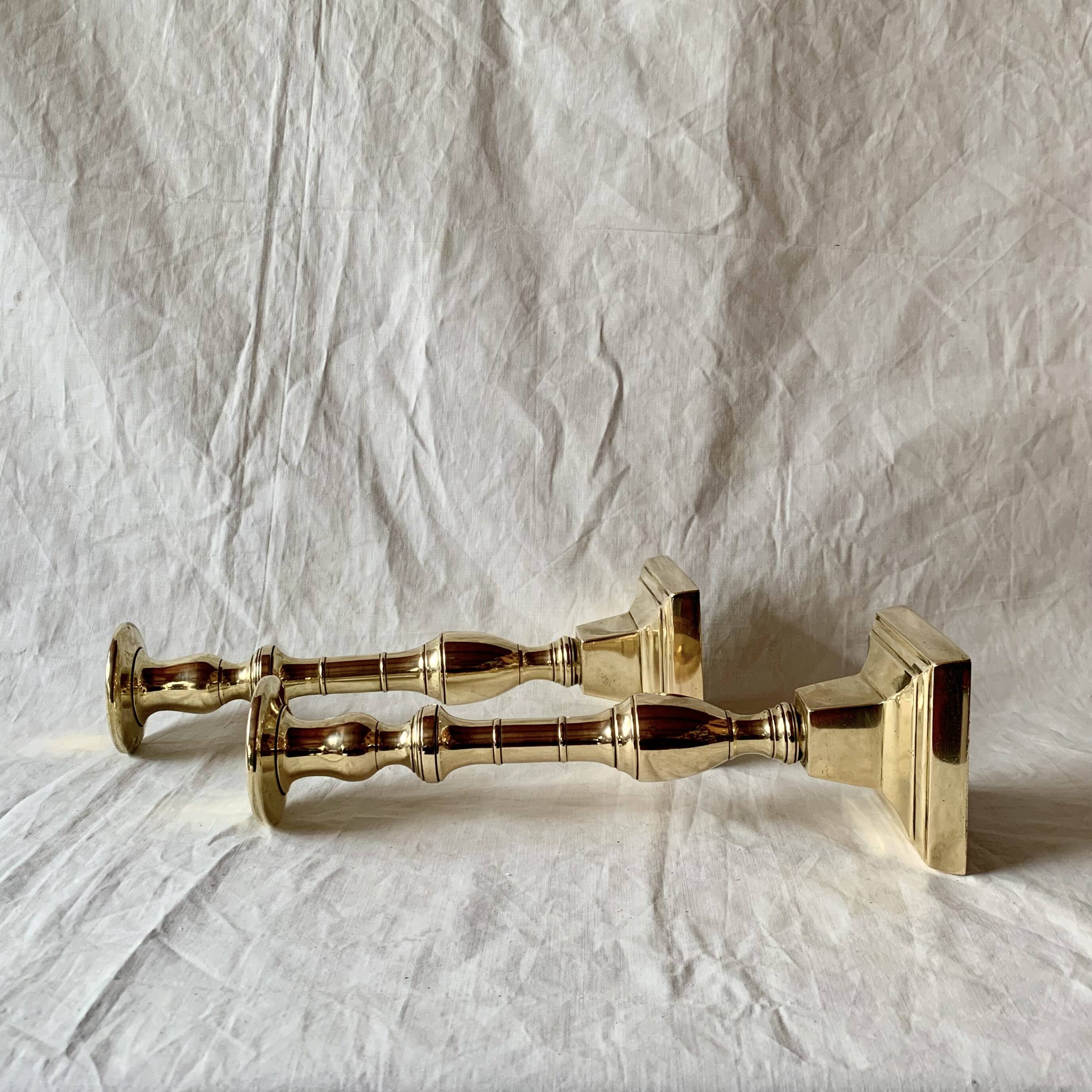 Pair of antique brass candlesticks