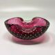 1960s mid-century pink ashtray or catchall in bullicante Murano glass by Flavio Poli