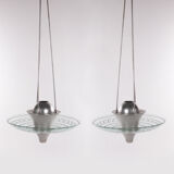 2 Art Deco Hanging lamps with cut glass England 1930