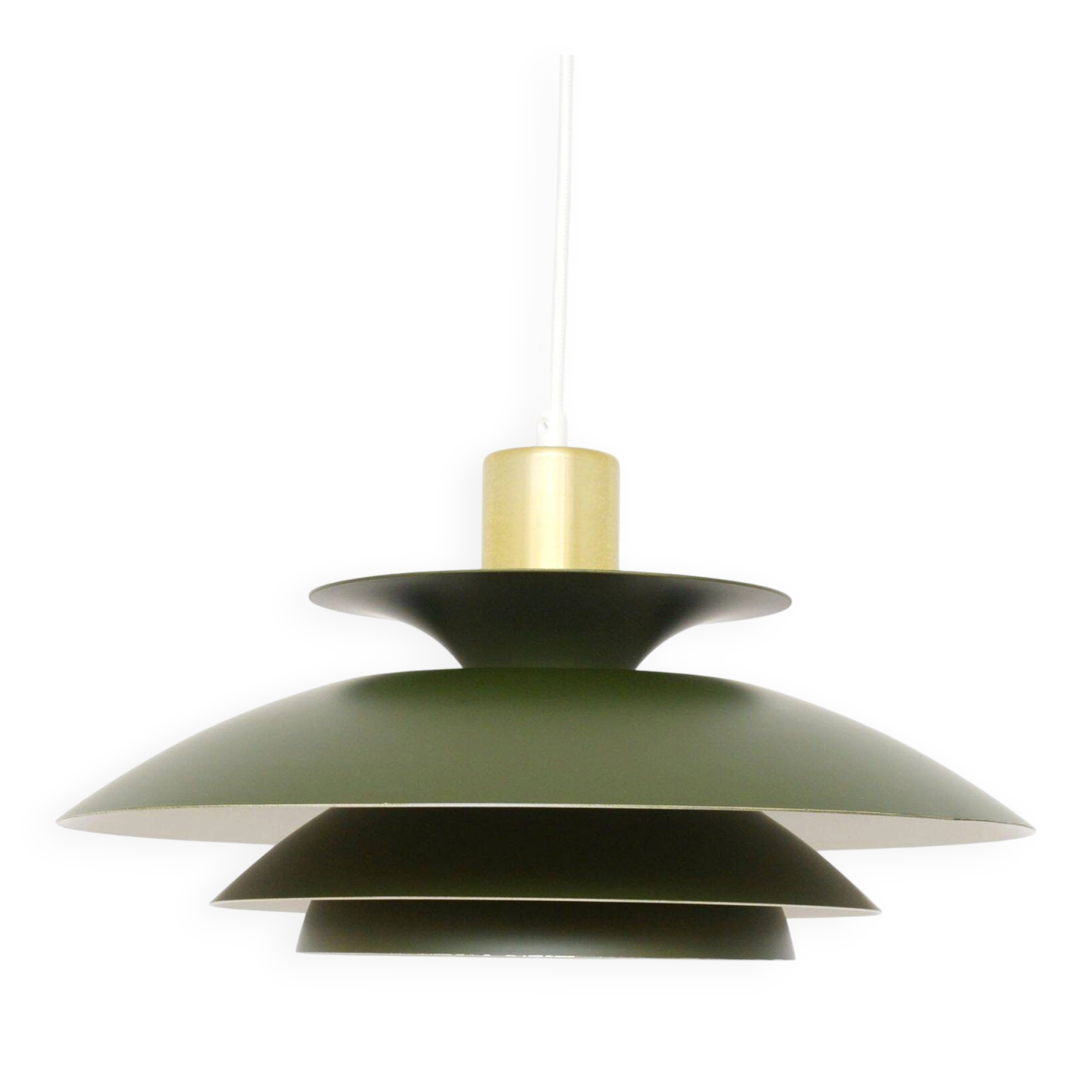 Lampe scandinave, vert bouteille, années 1970