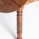 Large antique / vintage flap table. Solid waxed cherry. France, 1960s
