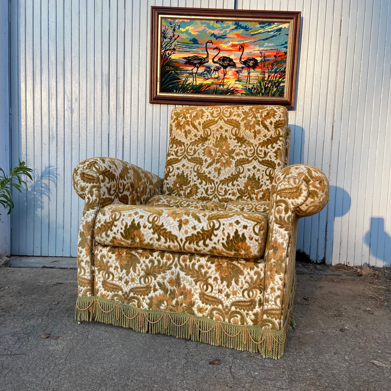 Vintage velvet armchair