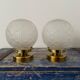 Pair of new electrified Art Deco globe sconces