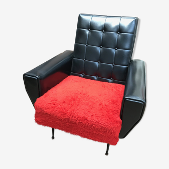 Black and red leather chair