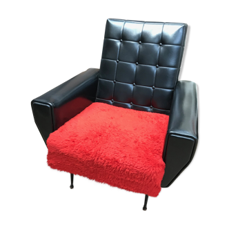 Black and red leather chair