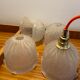 Art Deco pendant lamp in frosted glass