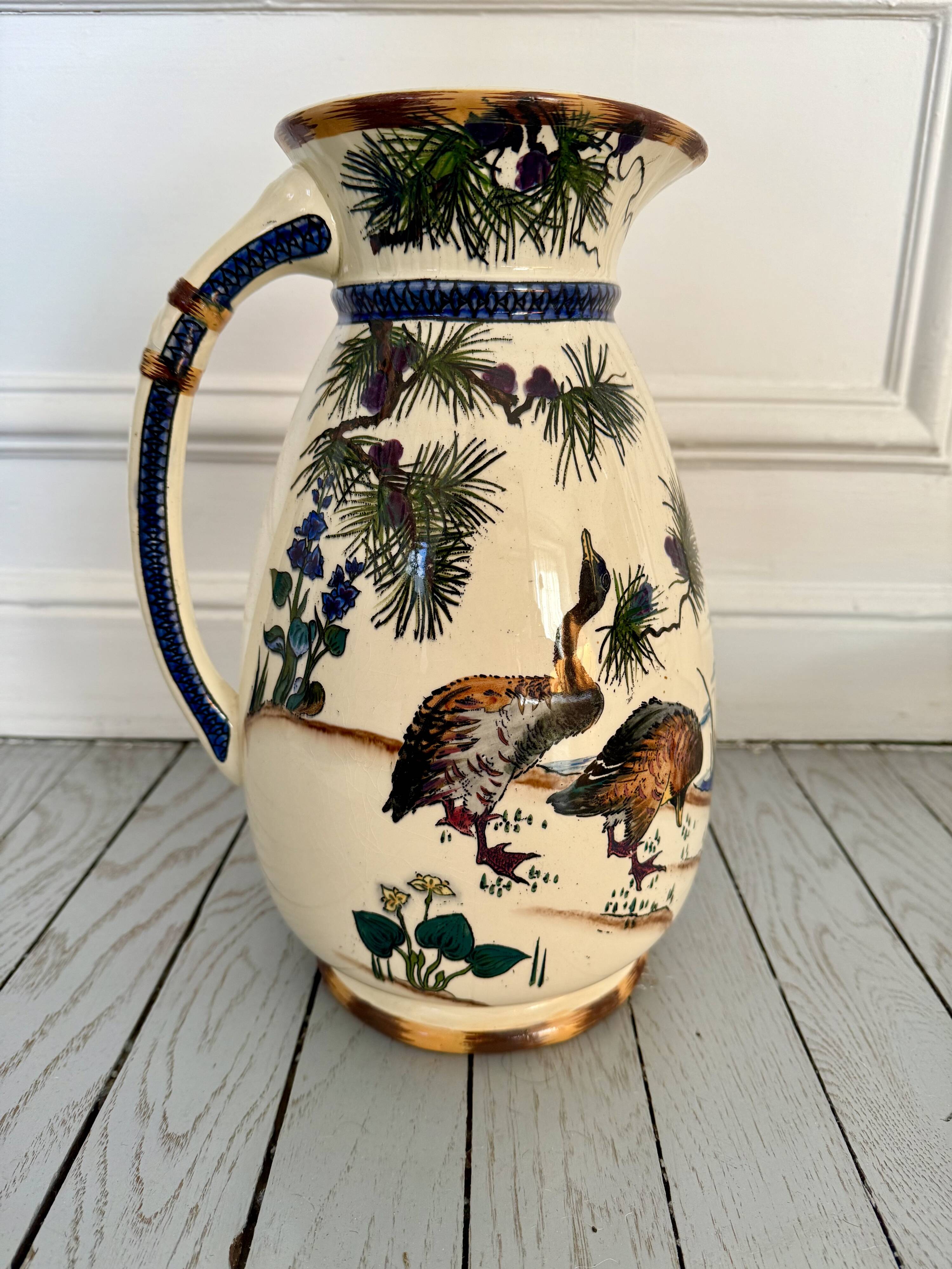 Félix Bracquemond Vase or pitcher Egyptian model by Creil & Montereau