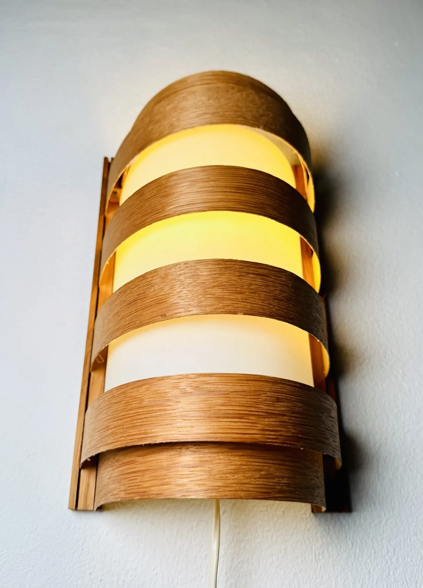 Pine Veneer Wall Lamp By Unknown Designer, Sweden 1960S