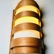 Pine Veneer Wall Lamp By Unknown Designer, Sweden 1960S