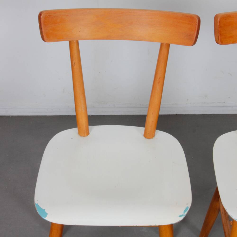 Suite de 3 chaises vintage éditée par Ton, 1960