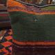 Handmade green purple wool cushion cover traditional kilim scatter pillow- 40x40cm