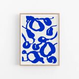 Abstract blue composition giclee print