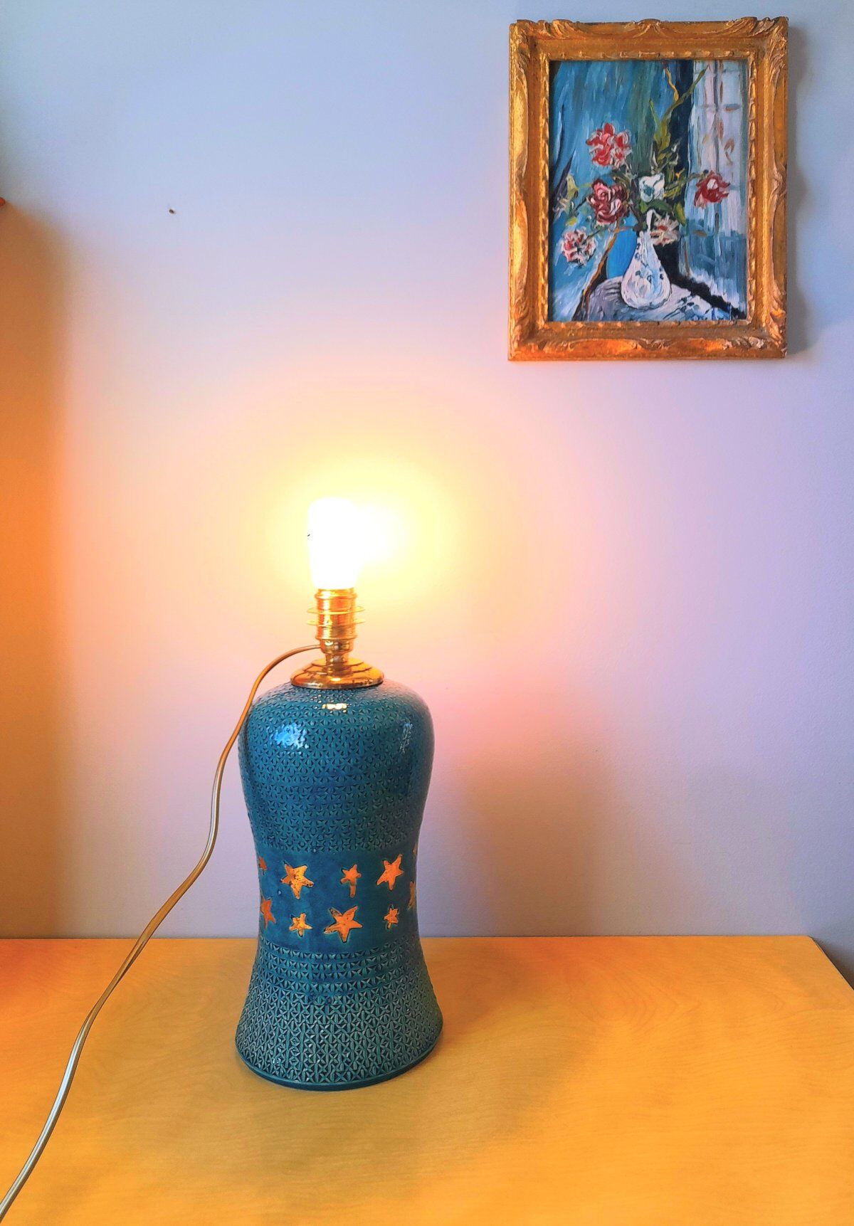 Starry ceramic lamp, A. Rousset 1950