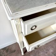 3-drawer chest of drawers in ecru wood and gray marble
