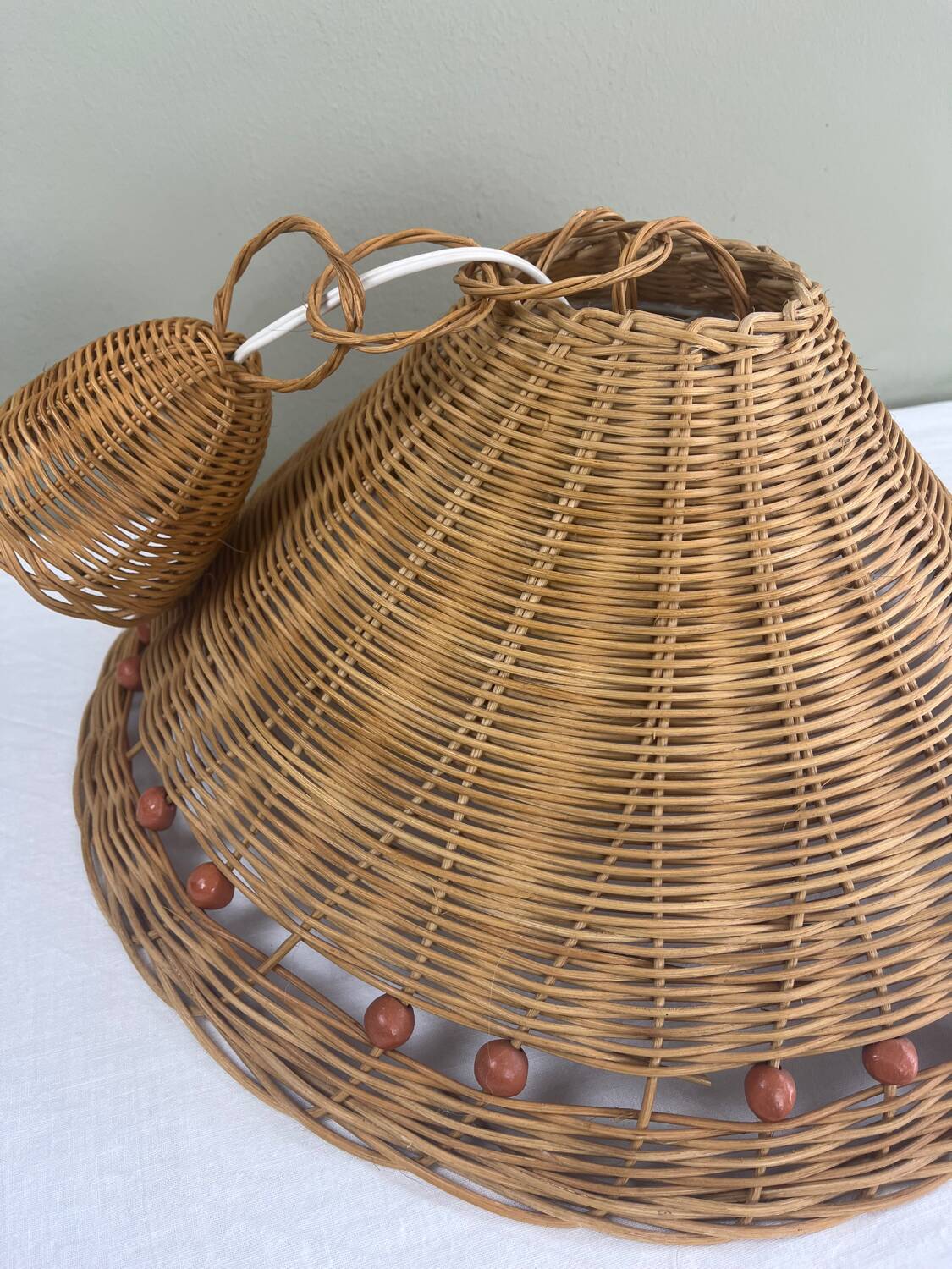 Vintage wicker pendant light