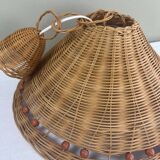 Vintage wicker pendant light