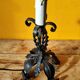 Old metal lamp and fake candle