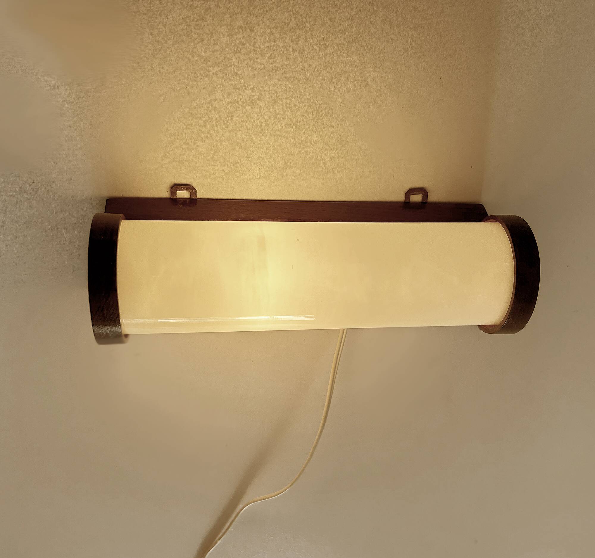 Art Deco Wood Glass Wall Light Bedside